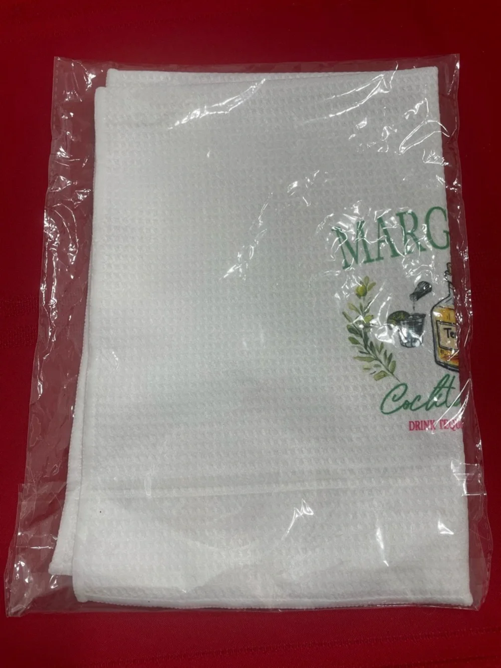 Margarita Cocktail Club Towel - Gift Towel - Cocktail Bar Towel - White